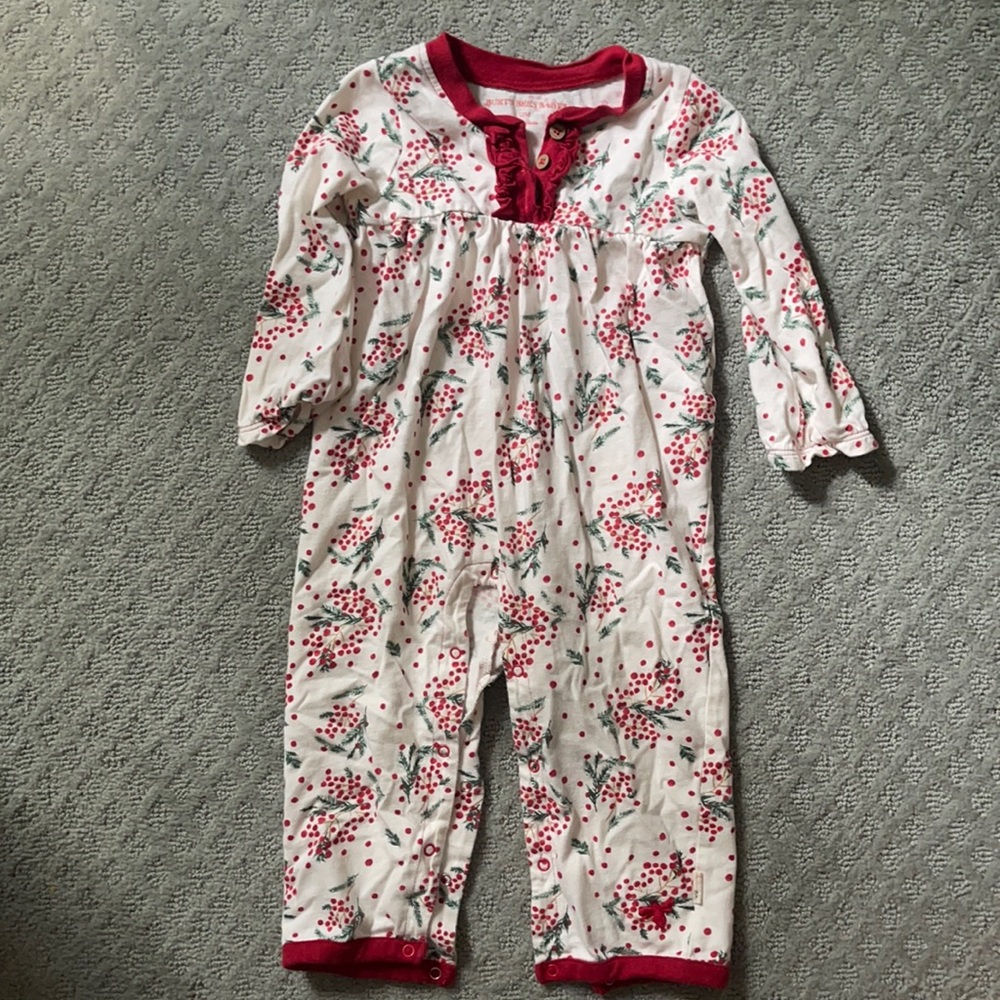 Burts Bees Baby Holly Print Romper